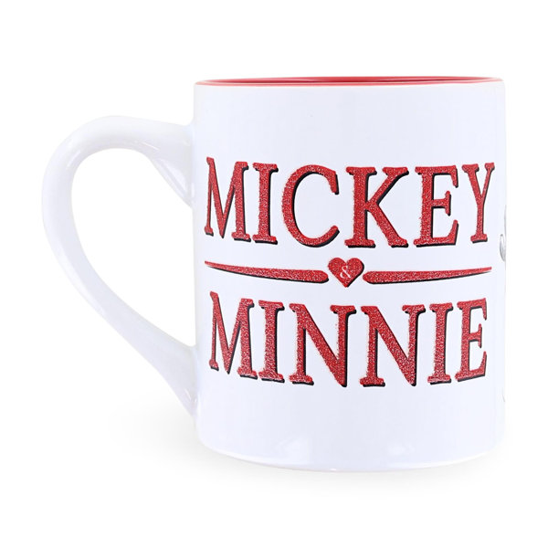 Silver Buffalo Disney Mickey And Minnie Mouse 14Oz Ceramic Glitter Mug